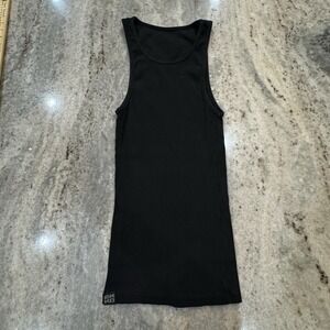 EKKO Men's Large Muscle Shirt Beater Black Ribbed Stretch Fitted Activewear
